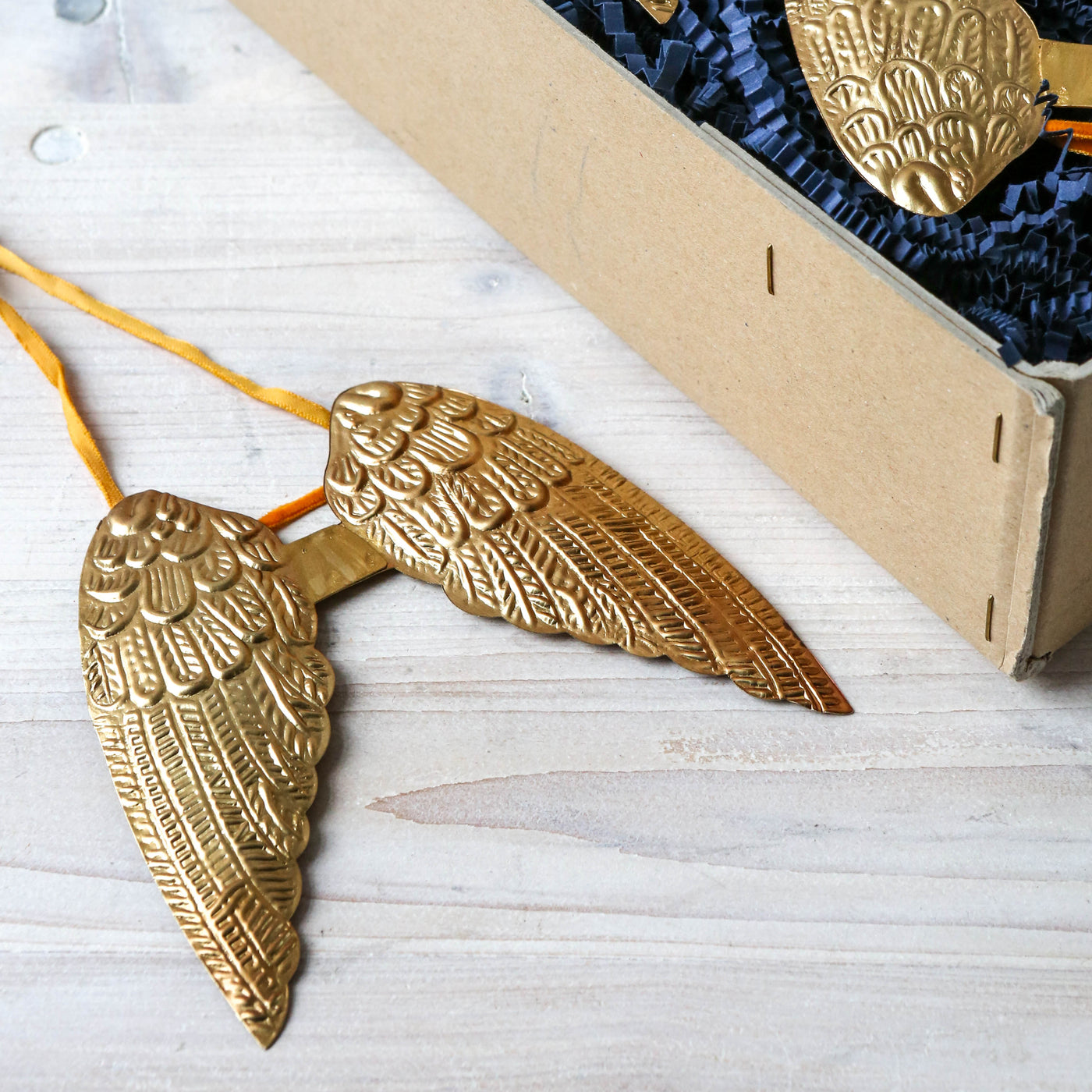 Pair of Wings Decoration - Pressed Antique Brass