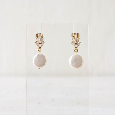 Deco Crystal Pearl Earrings