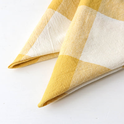 Pair of Rectangular Napkins or Placemats - Bold Lemon Check