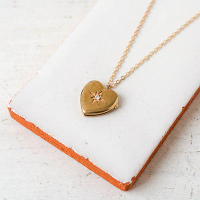 Vintage Heart Locket With Star