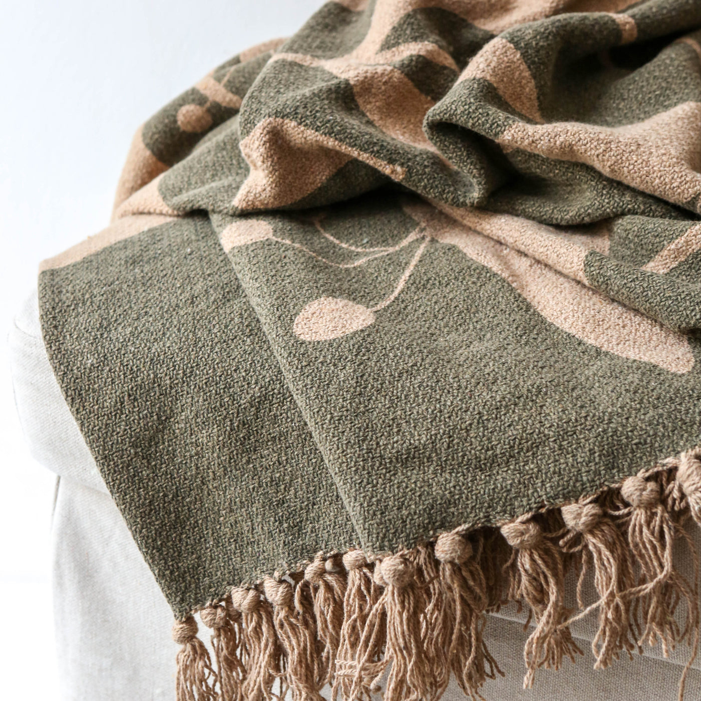 Geneva Recycled Cotton Throw - Green