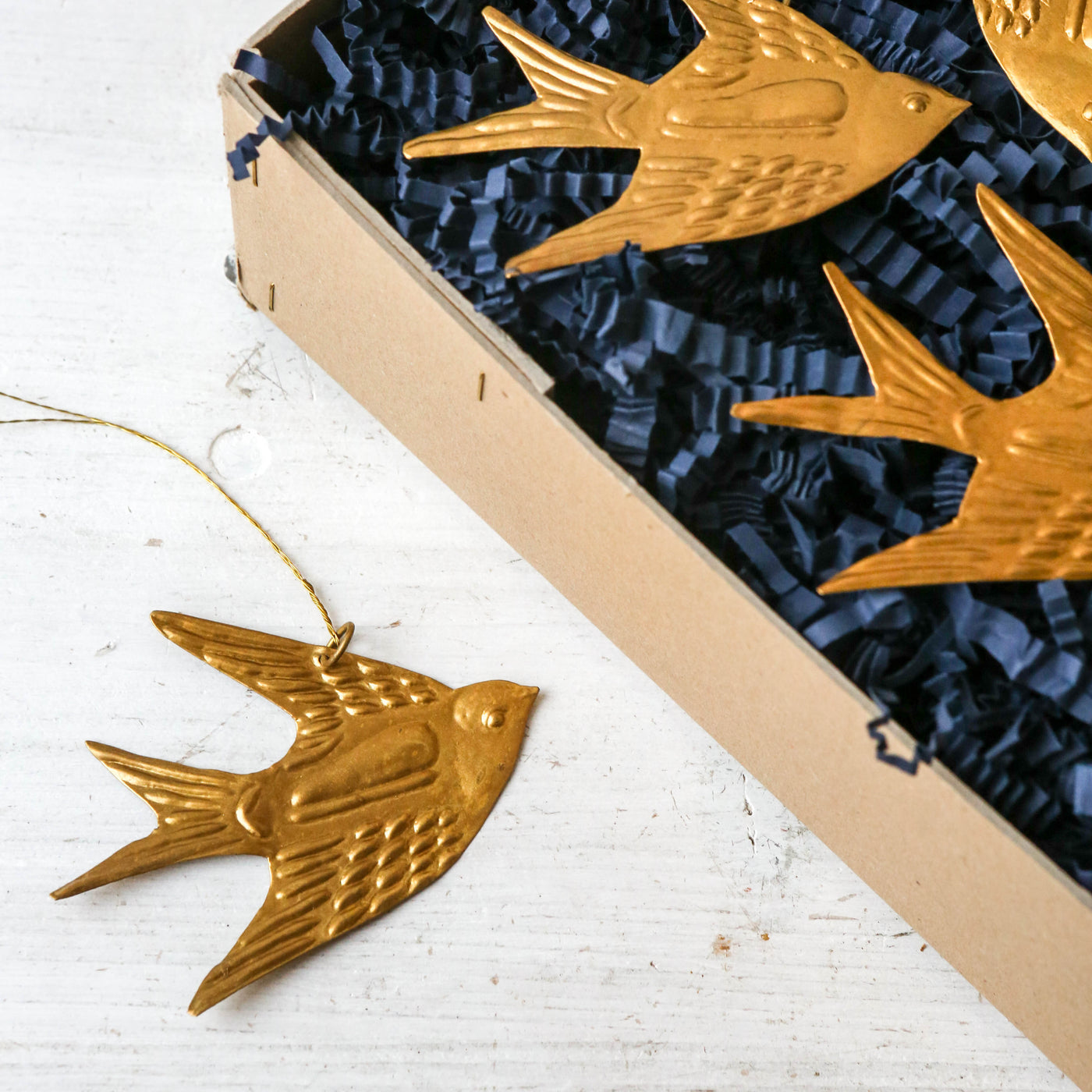 Flying Swallow Decoration - Pressed Brass