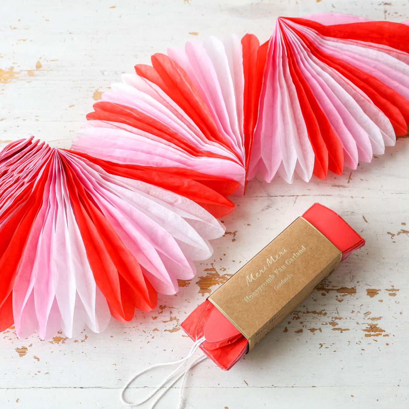 Candy Cane Stripe Honeycomb Garland