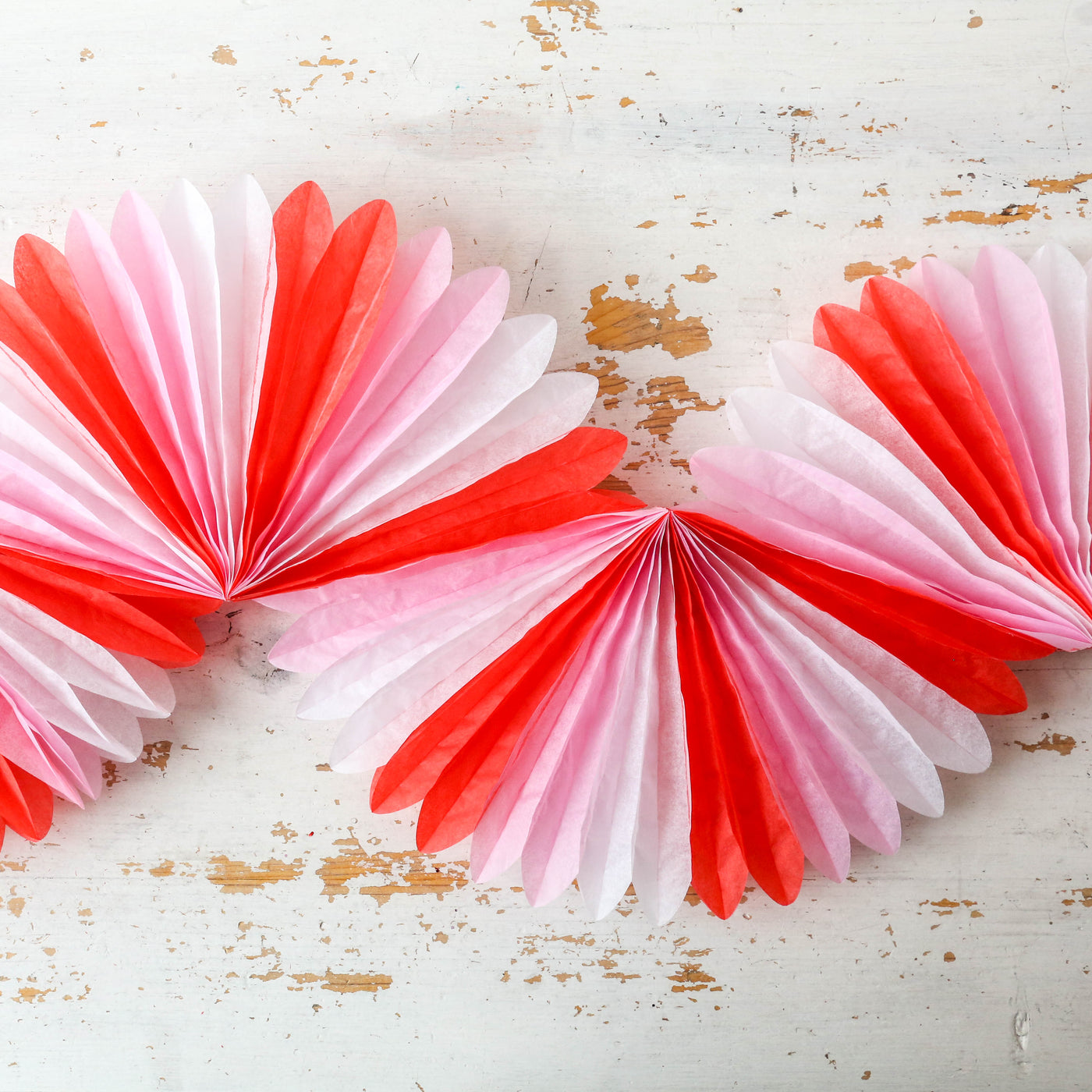 Candy Cane Stripe Honeycomb Garland