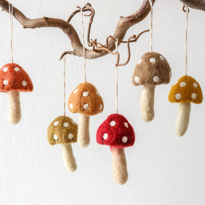 Felt Toadstool Hanging Decoration