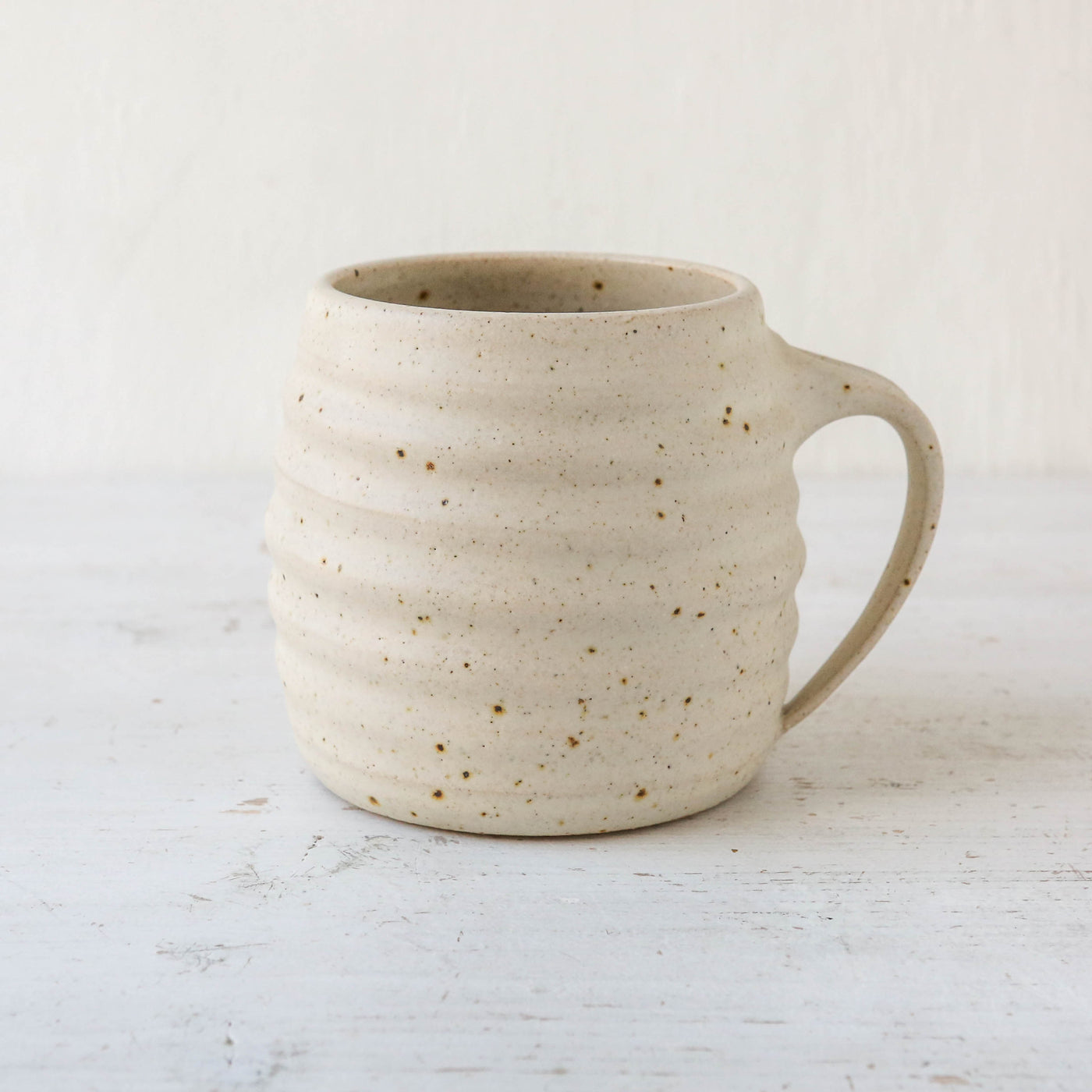 Hand Thrown 'Spiral' Mug - White