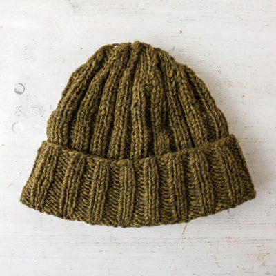 Roll Back Beanie - Shetland Moss