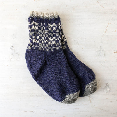 Sofa Socks - Rosslare Navy Knit Large