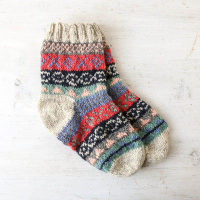 Sofa Socks - Fairisle Oatmeal