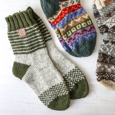 Sofa Socks - Fairisle Oatmeal