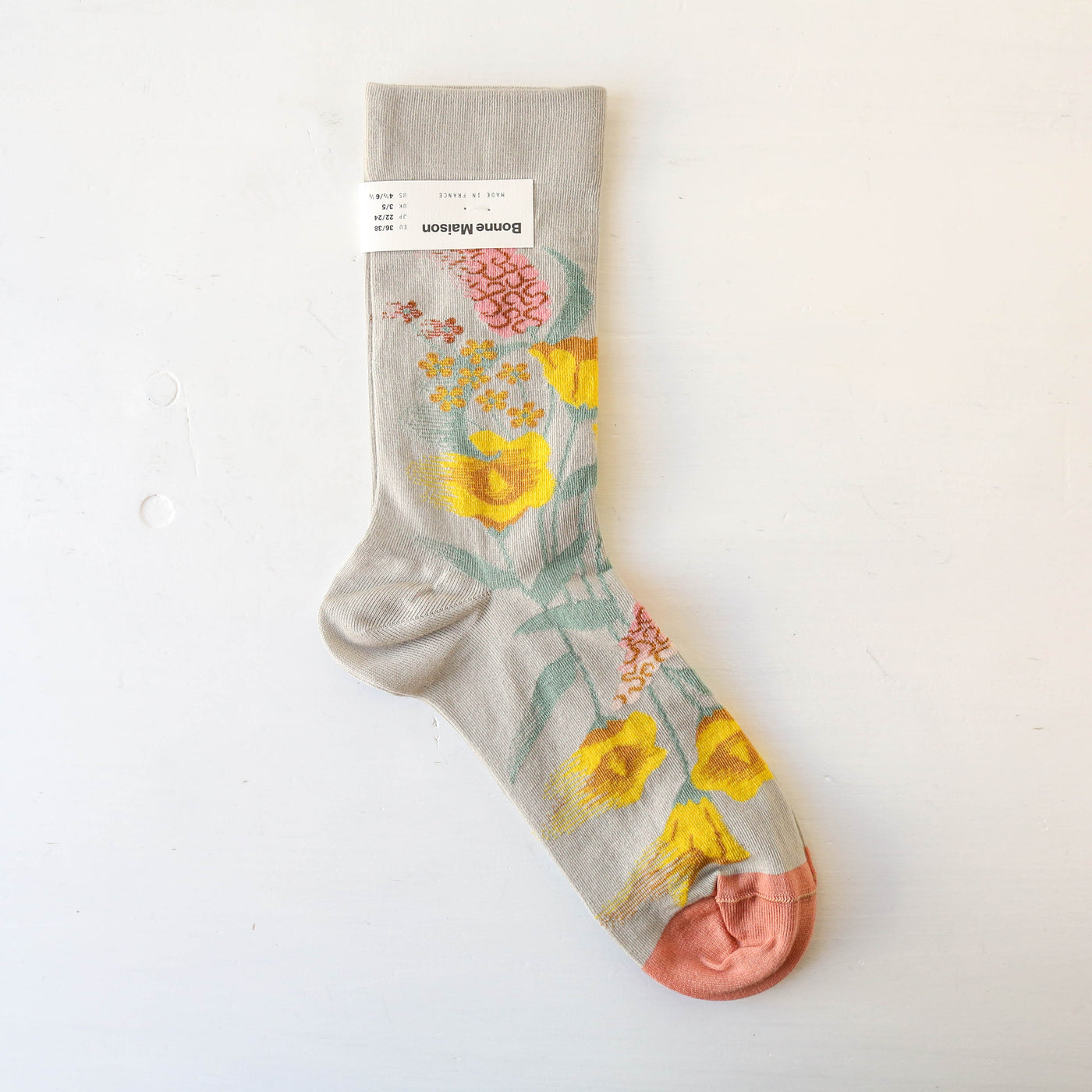 Bonne Maison Socks - Celadon Flower