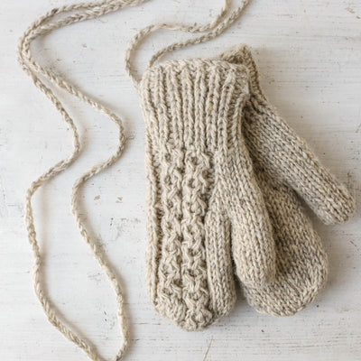 Mittens - Oatmeal Cable Knit