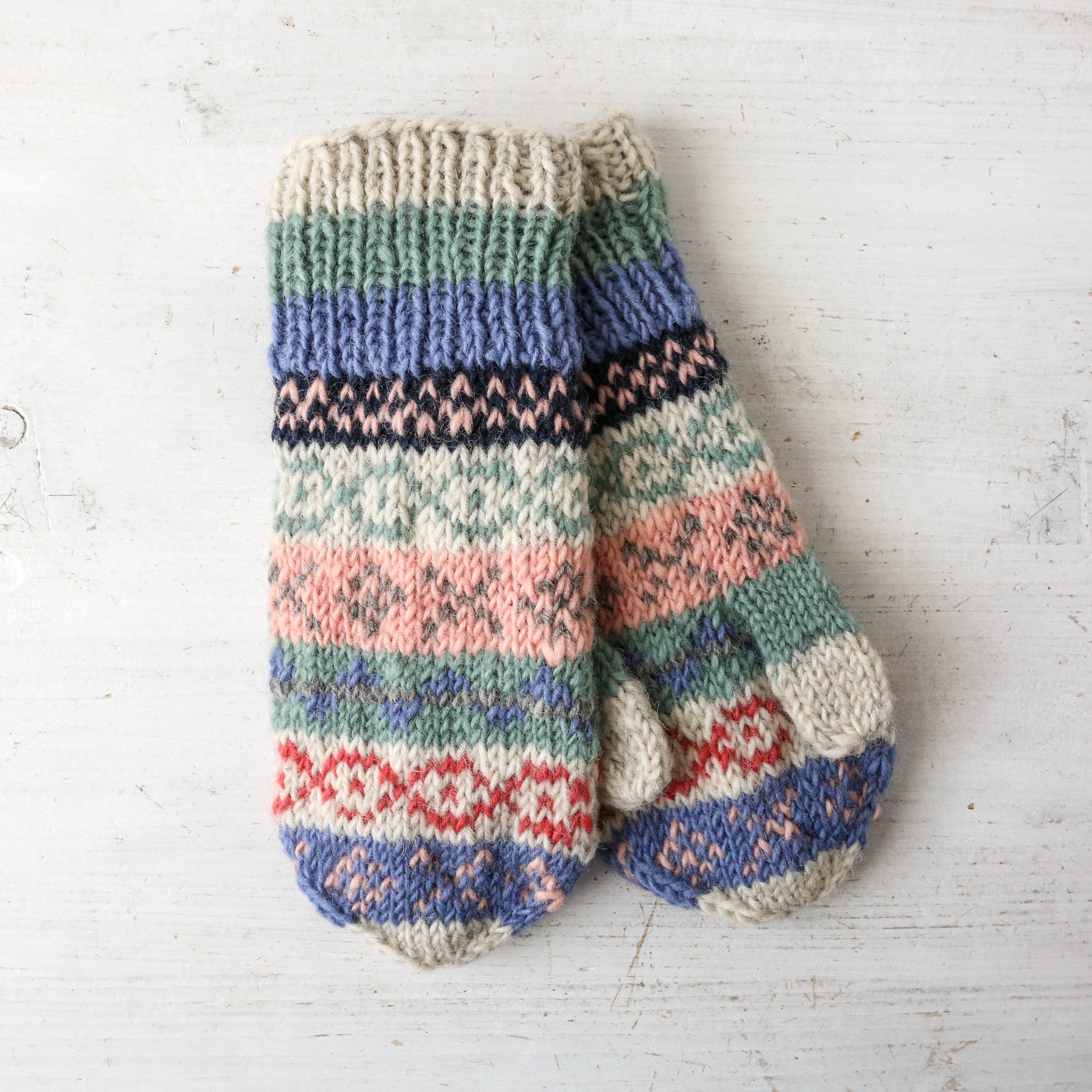 Mittens - Fairisle Oatmeal