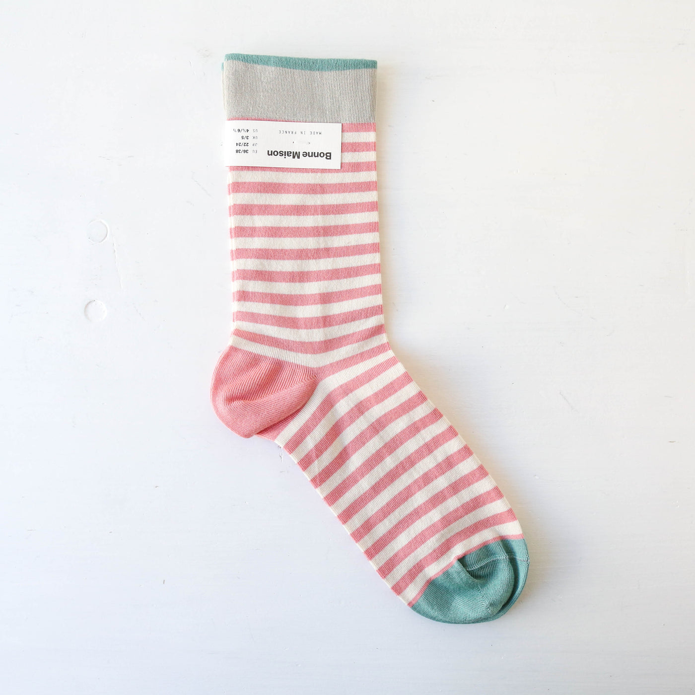 Bonne Maison Socks - Peach Pink Striped