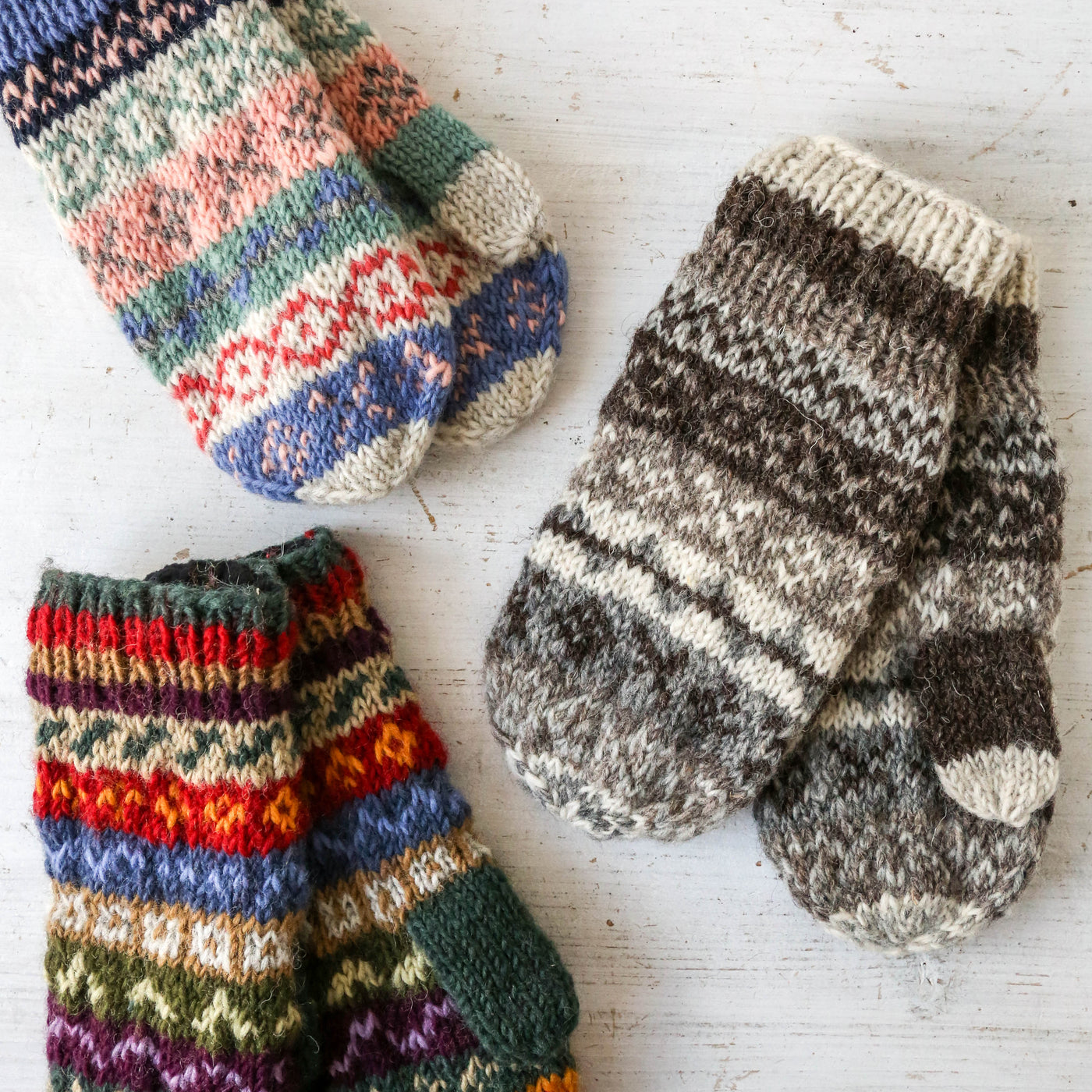 Mittens - Fairisle Natural