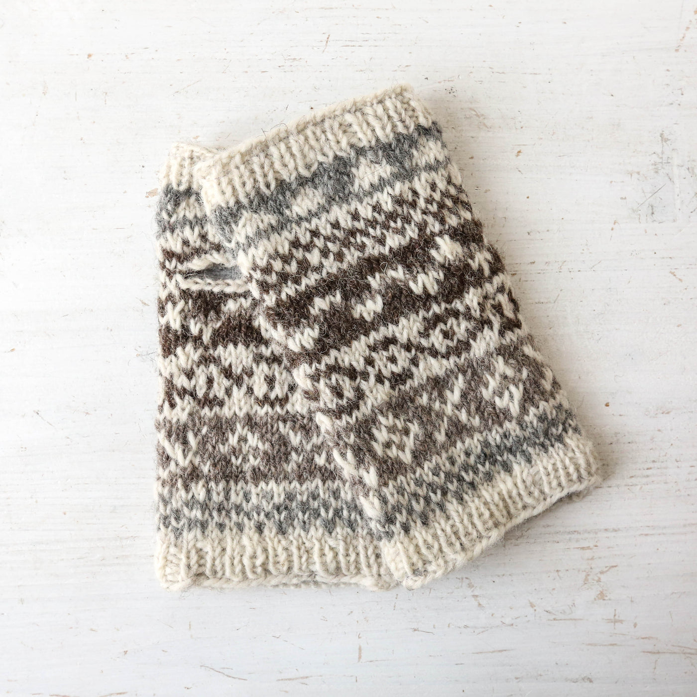 Hand Warmers - Fairisle Natural