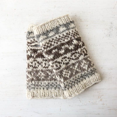 Hand Warmers - Fairisle Natural