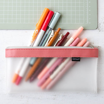 Nine Pen & Pencil Case Kit - Pink Red