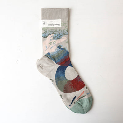 Bonne Maison Socks - Celadon Wave