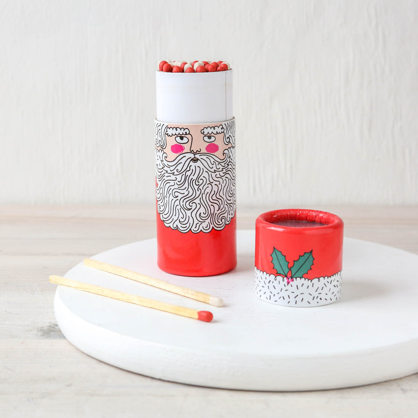 Father Christmas Festive Cylinder Matches