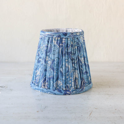 14cm Empire Pleated Lampshade - Claire Blue