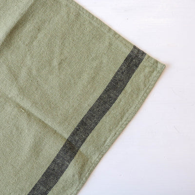 Linen Cotton Stripe Tea Towel - Mint