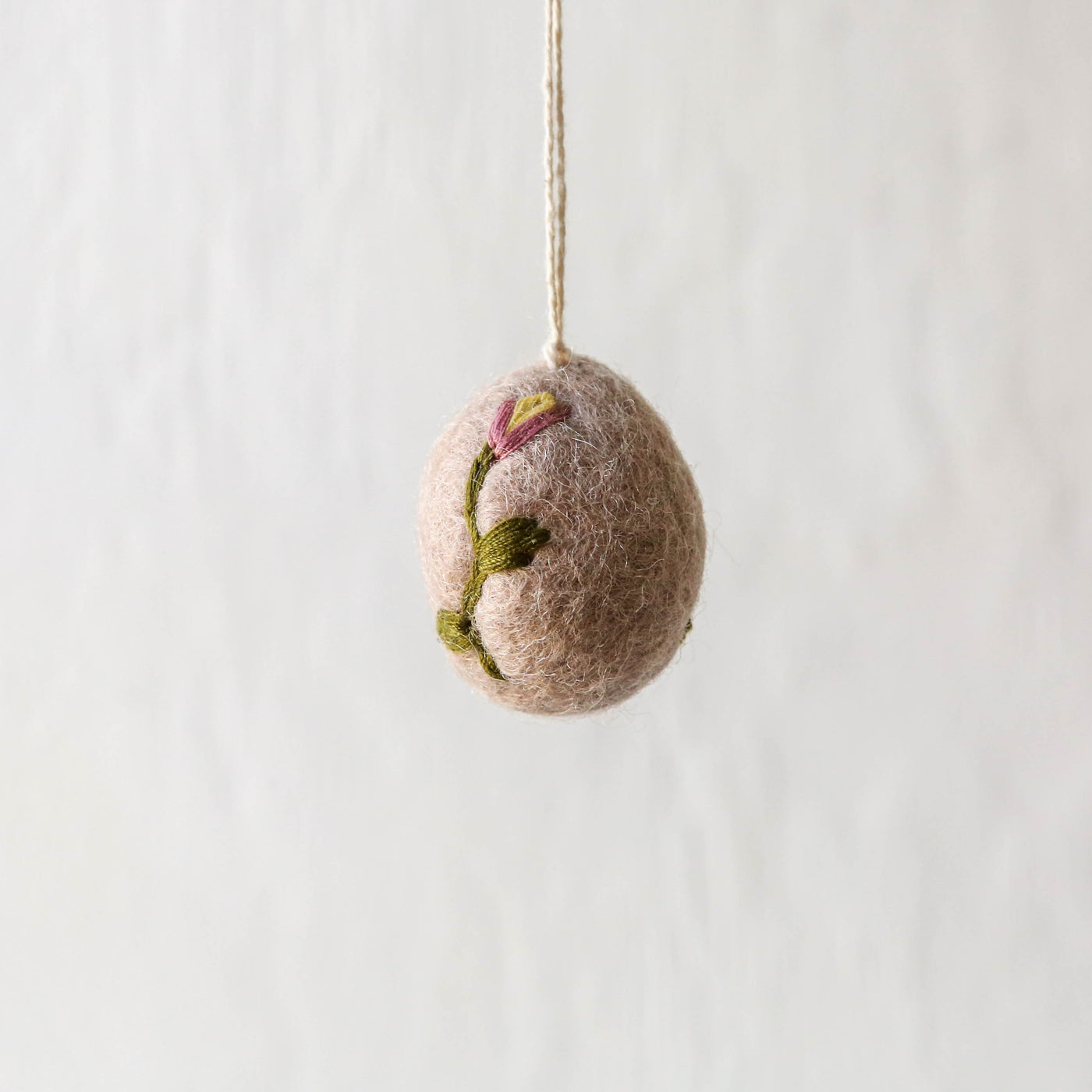 Embroidered Tulip Felt Egg Decoration