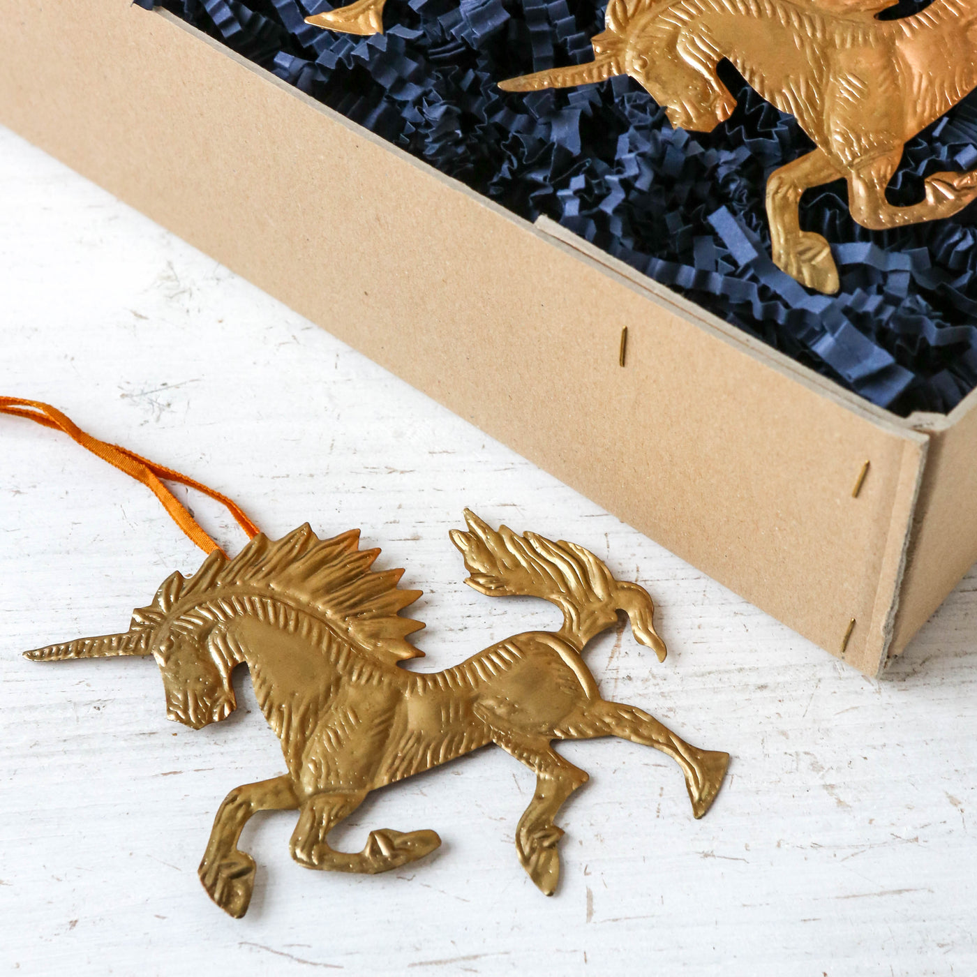 Unicorn Decoration - Pressed Antique Brass