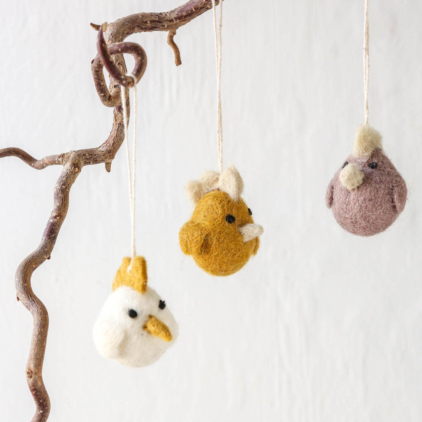 Mini Cockerel Felt Hanging Decoration