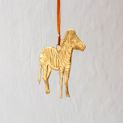 Zebra Decoration - Pressed Antique Brass