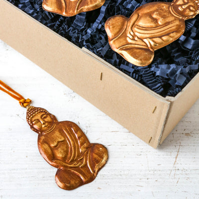 Buddha Decoration - Pressed Antique Brass