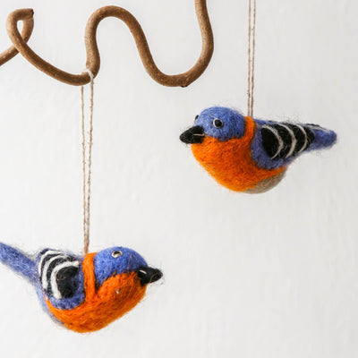 Felt Bird Hanging Decoration - Eastern Blue