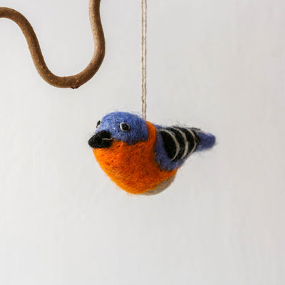 Felt Bird Hanging Decoration - Eastern Blue