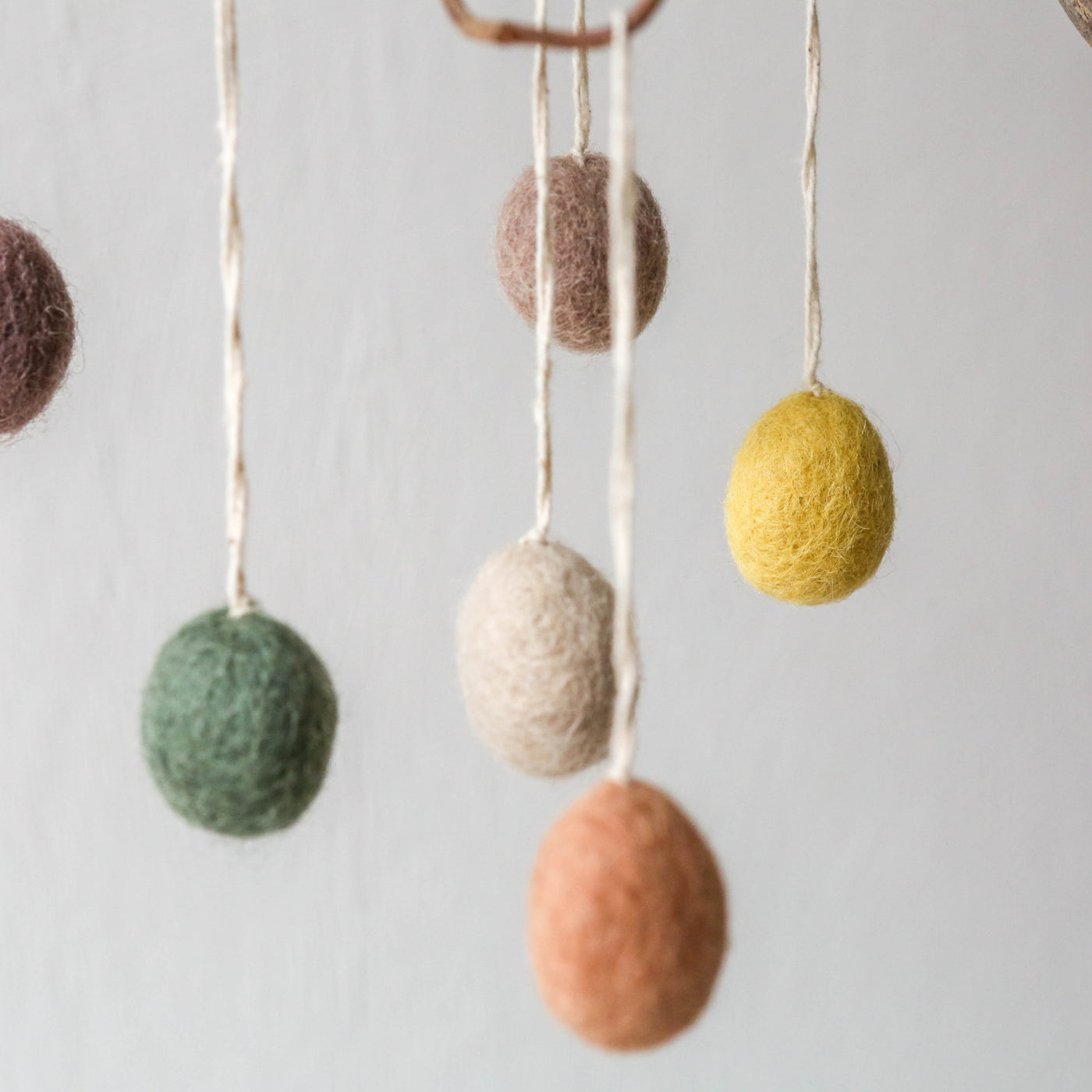 Mini Felt Egg Decorations - set of 8 Pastels