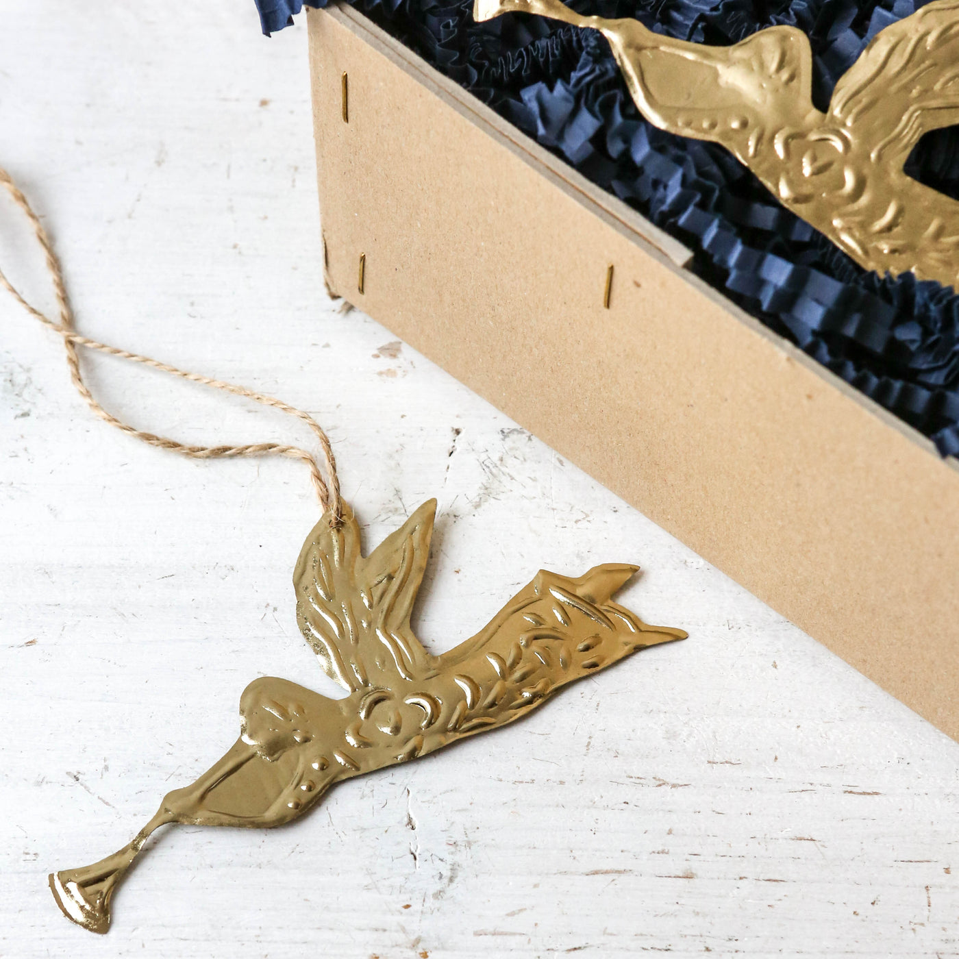 Flying Angel Decoration - Antique Gold