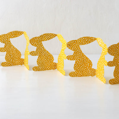 Concertina Paper Bunny Decoration - Yellow