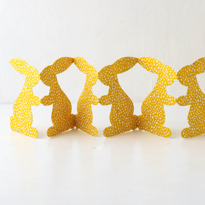 Concertina Paper Bunny Decoration - Yellow