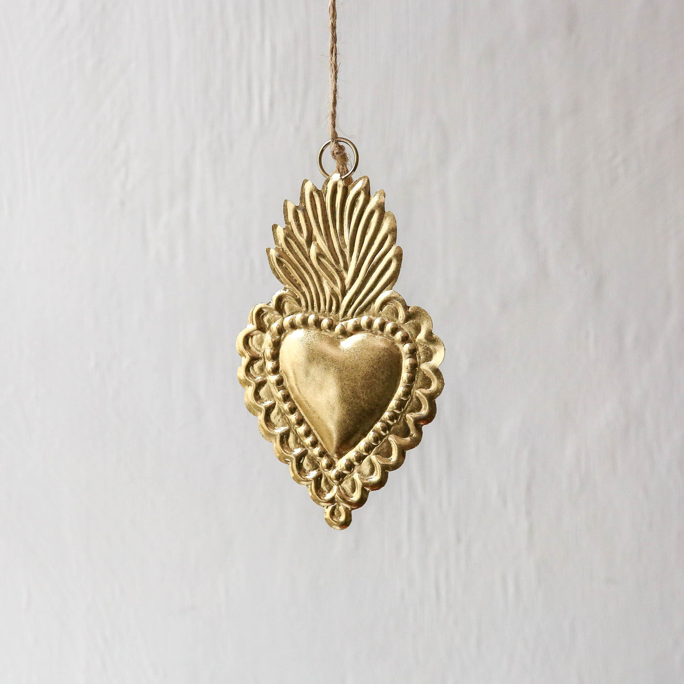 Mexican Heart Decoration - Antique Gold