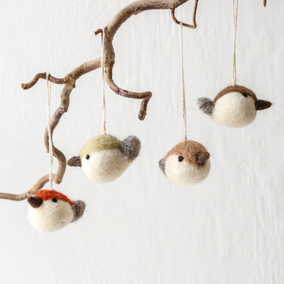 Mini Two Tone Felt Bird Hanging Decoration