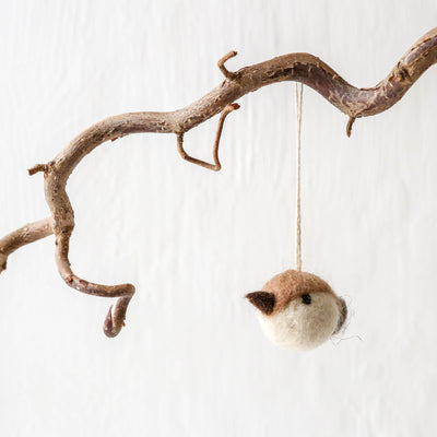 Mini Two Tone Felt Bird Hanging Decoration