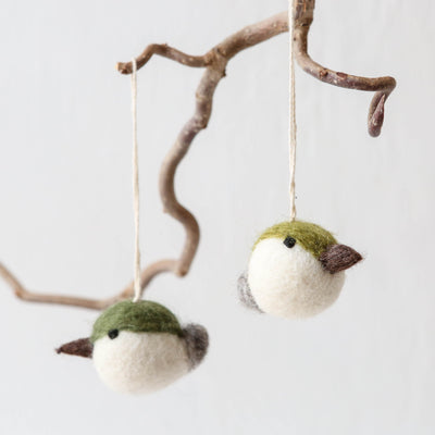 Mini Two Tone Felt Bird Hanging Decoration