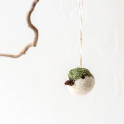 Mini Two Tone Felt Bird Hanging Decoration