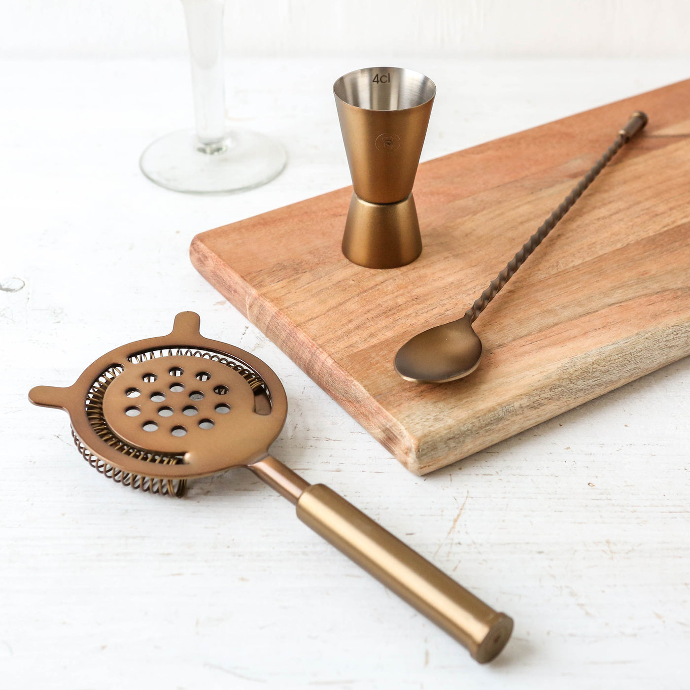 Antique Brass Cocktail Set