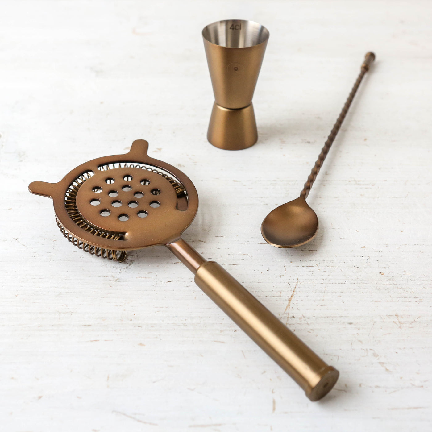 Antique Brass Cocktail Set