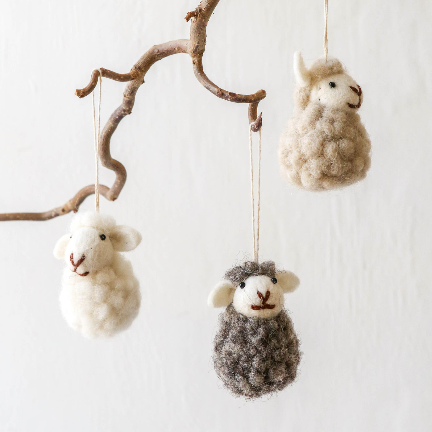 Felt Sitting Sheep Hanging Decoration