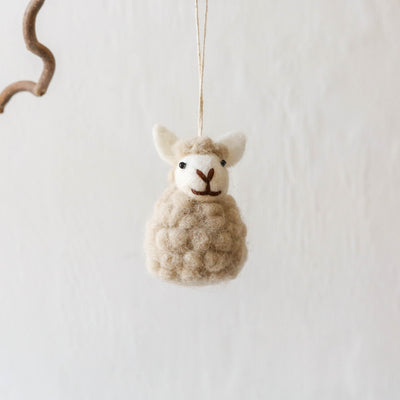 Felt Sitting Sheep Hanging Decoration