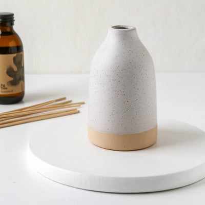 White Speckle Ceramic Diffuser Bottle