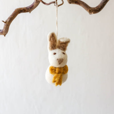 Small Bunny with Bow Hanging Decoration