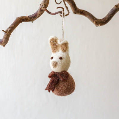 Small Bunny with Bow Hanging Decoration