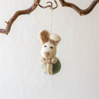 Small Bunny with Bow Hanging Decoration